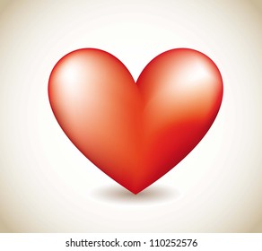 red heart over vintage background. vector illustration