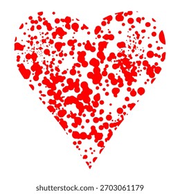  Corazón rojo con salpicadura de pintura