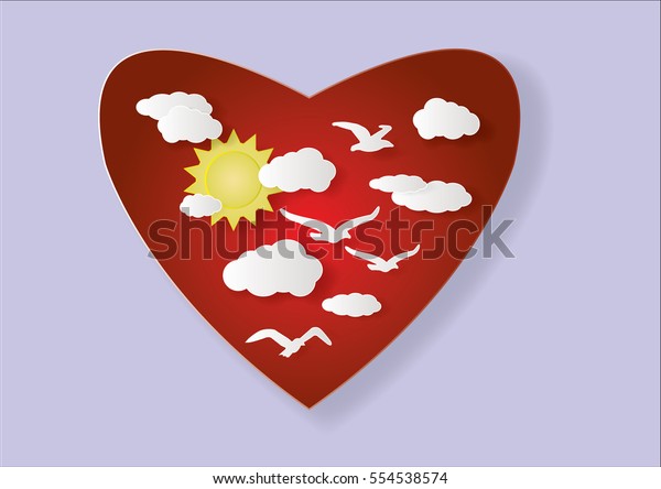 Red Heart Paper Art Origami Heart Stock Vector Royalty Free