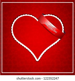 Red heart paper classic valentine s day vector illustration