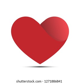 Red Heart paper icon vector. EPS10