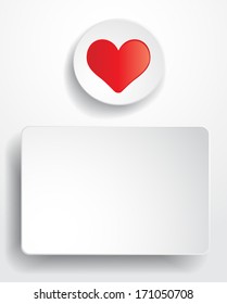 Red heart. Paper looking design.
