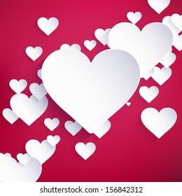 Red Heart Paper Sticker With Shadow. And also includes EPS 10 vector