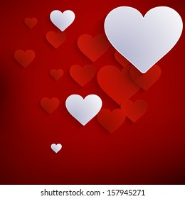 Red Heart Paper Sticker With Shadow. And also includes EPS 10 vector