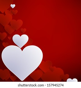 Red Heart Paper Sticker With Shadow. And also includes EPS 10 vector