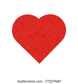 Red Heart of particles on white background. The heart consists of small circles and dots. Vector illustration