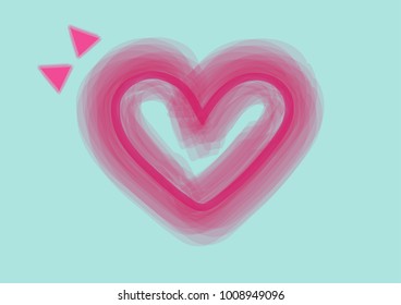 Red heart in pastel background use for love card in valentine day