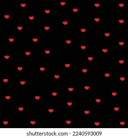 Red heart pattern background, seamless vector illustrator. 