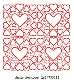 Red Heart Pattern Background for Valentine and Romantic Designs