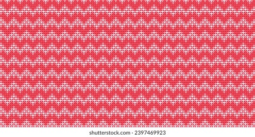 Red Heart pattern background, Vector embroidery crochet background, Love concept Love style, Pattern crochet native, Design for textile, fabric, clothing, tile, graphic