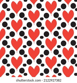 Patrón de corazón rojo para tarjetas, postales, tejidos, papel pintado y todo tipo de impresiones.