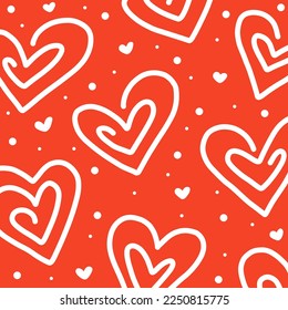 Red Heart Pattern Illustration. Red and White Love with Small Hearts for Valentine