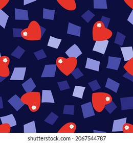Red heart pattern Love Australia. A trendy, even pattern in a classic, minimalist style. Trendy drawing for Valentine's Day, Weddings, Birthday. For textile and design decoration Vector illustration.