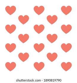 Red heart pattern. Love background
