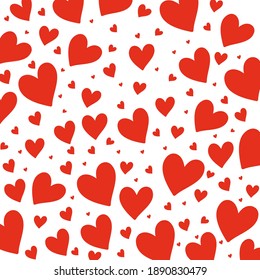 Red heart pattern. Love background