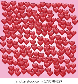 Red heart pattern pixel art. Vector pixel art.
