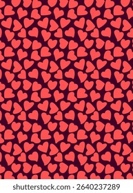 Red Heart Pattern Romantic Seamless Background Texture