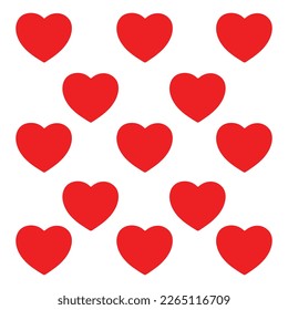 Red heart pattern seamless background for Valentine love romantic greeting card decoration and wedding design

