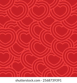 Red heart pattern seamless background featuring layered heart designs. Perfect for Valentine’s Day, romantic projects, love-themed graphics, and decorative creative designs.