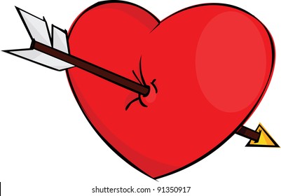 Red heart pierced arrow