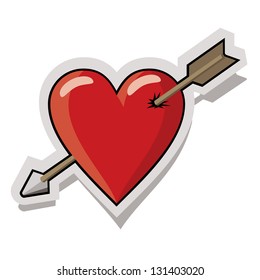 red heart pierced by arrow