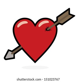 red heart pierced by arrow 