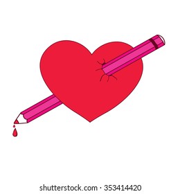 red heart pierced by arrow 