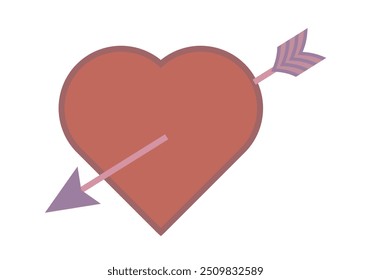 Red heart pierced by pink arrow