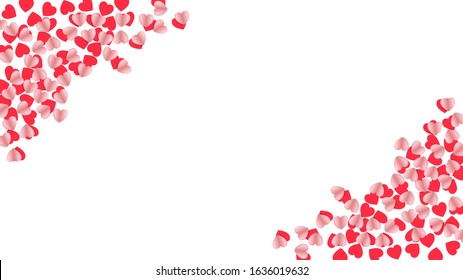 Red Heart and Pink Heart Shape pepper element on white background. symbols of love for wedding day greeting card