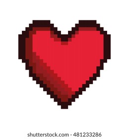 Red Heart Pixel Figure Stock Vector (Royalty Free) 481233286 | Shutterstock