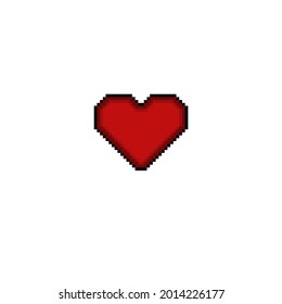 Icono de píxeles del corazón rojo,Ilustración vectorial