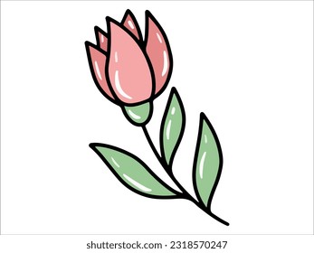 Red Heart plant Icon Illustration
