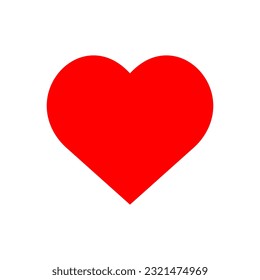 Red Heart Playing Card Suit Symbol Isolated Vector Illustration