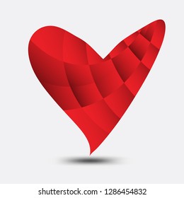 Red heart polygonal vector, heart icon, logo, flat icon for apps and website, love sign, valentine symbol, polygon graphic, eps10