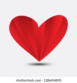 Red heart polygonal vector, heart icon, logo, flat icon for apps and website, love sign, valentine symbol, polygon graphic, eps10