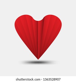 Red heart polygonal vector, heart icon, T shirt logo, flat icon for apps and website, love sign, valentine symbol, polygon graphic, eps10