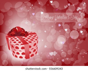 Red heart as present for Valentines day