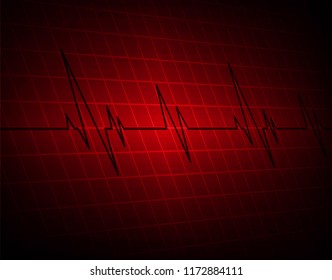 Red Heart pulse monitor with signal. Heart beat. icon. ekg