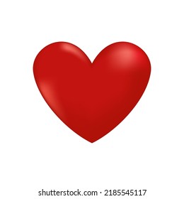 Red heart. Realistic 3d design icon heart symbol love. Vector illustration