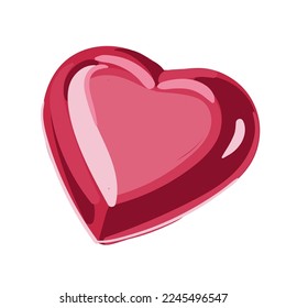 Rotes Herz. Realistisches 3D-Design Symbol Herzenslust Liebe. Vektorgrafik.