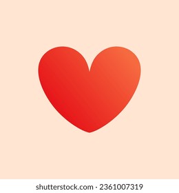 Red heart. Realistic 3d design icon heart symbol love. Vector illustration