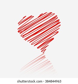 Red Heart Reflection On White Background Stock Vector (Royalty Free ...