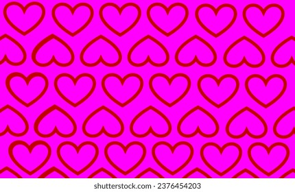 red heart repeat pattern on pink background, replete pattern, design for valentine fabric printing or wallpaper