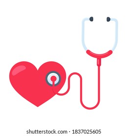 Red heart rhythm chart Concept of exercise and life support