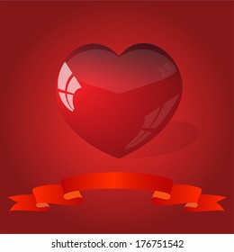 red heart and ribbon