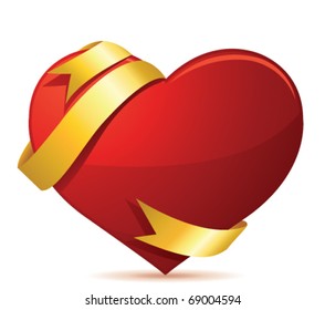 corazón rojo y cinta adhesiva