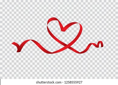 Red heart ribbon isolated on transparent background, vector art and illustration - Powered by Shutterstock - Get 15% off with code: PIKWIZARD15