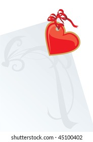 red heart ribbon vector illustration