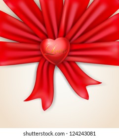 Red heart and ribbons.