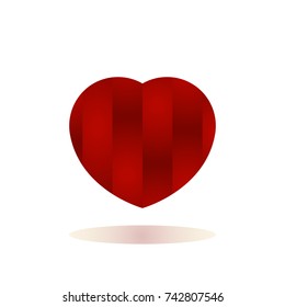 red heart with red ribbons